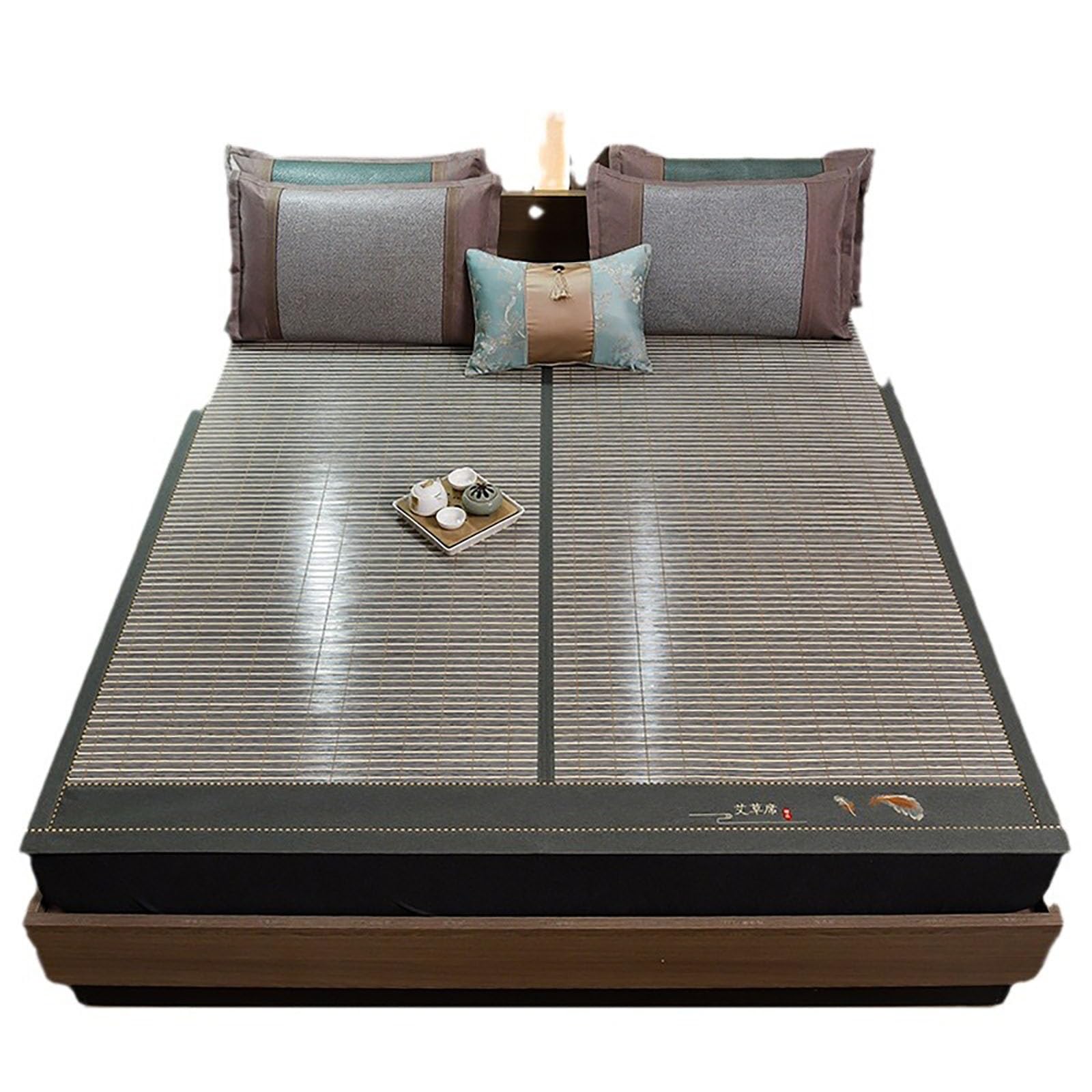 FIgpmwld Carbonized Bamboo Summer Mattressper Pad Breathable Smooth Foldable Multiple Sizes(180 * 200cm)