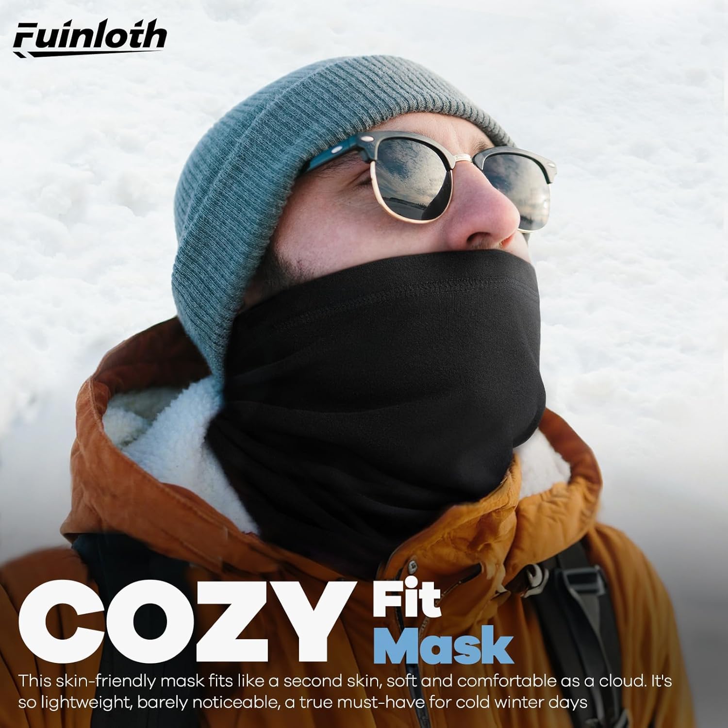 Fuinloth 2 Pack Winter Neck Gaiter, Fleece Warmer Scarf Cold Weather Face Mask Cover for Men/Women - Image 3