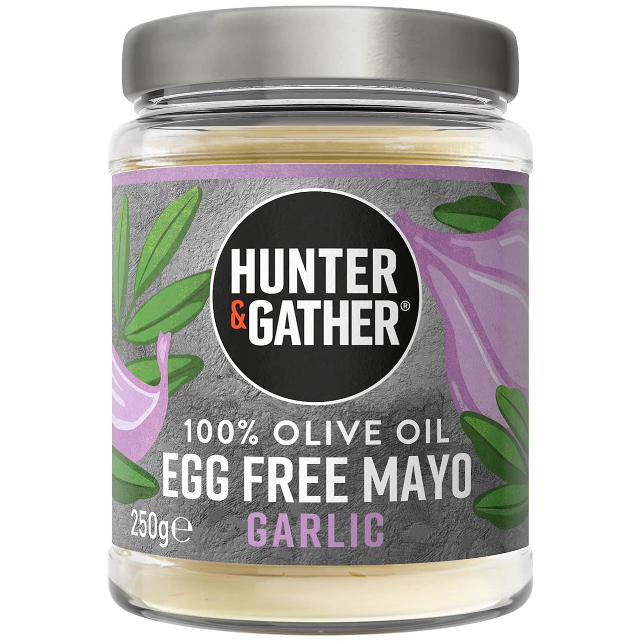 Hunter & Gather100% Olive Oil Egg Free Garlic Mayo 250g - Seed Oil Free - Keto & Vegan Friendly - No Added Sugar, Gluten & Soy Free