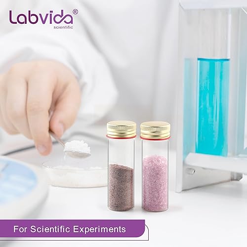 Miniatura 2 de Viales de vidrio transparente de 0.8 fl oz con tapones de plástico, paquete de 20 viales de vidrio con tapas de rosca, pequeños viales de