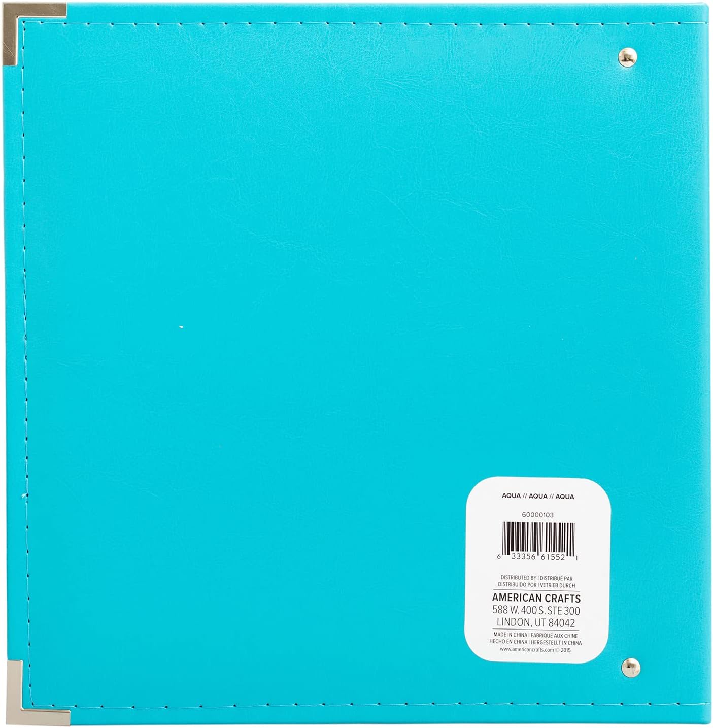 We R Classic Leather D-Ring Album 8.5"X11"-Aqua