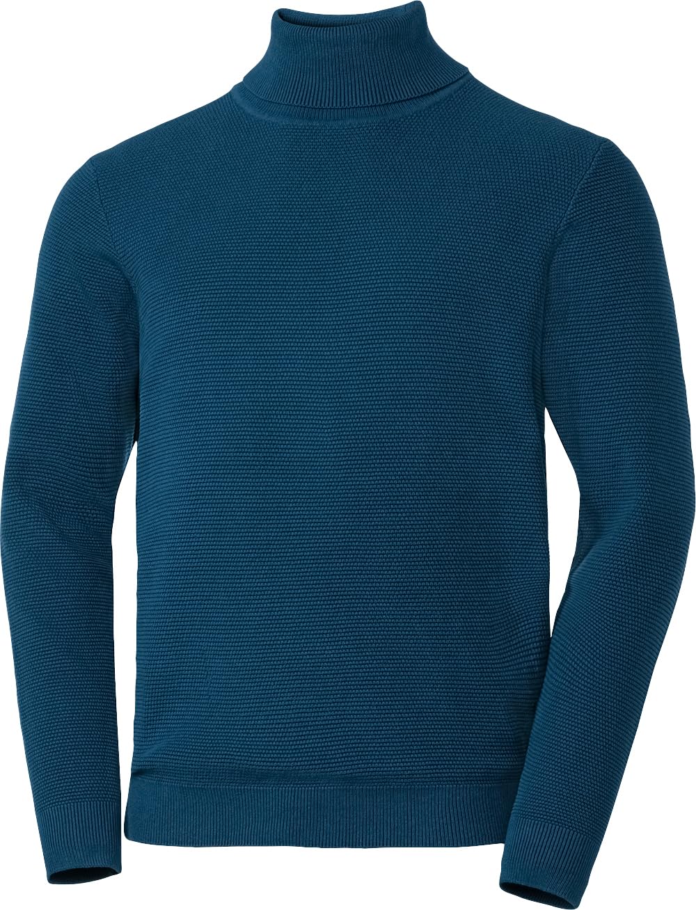 Otto Kern Pullover Herren, Rollkragenpullover aus 100% Baumwolle, Strickpullover, Pulli Herren mit luxuriöser Reiskorn-Optik, zeitlos & hochwertig, Petrol, Gr. L