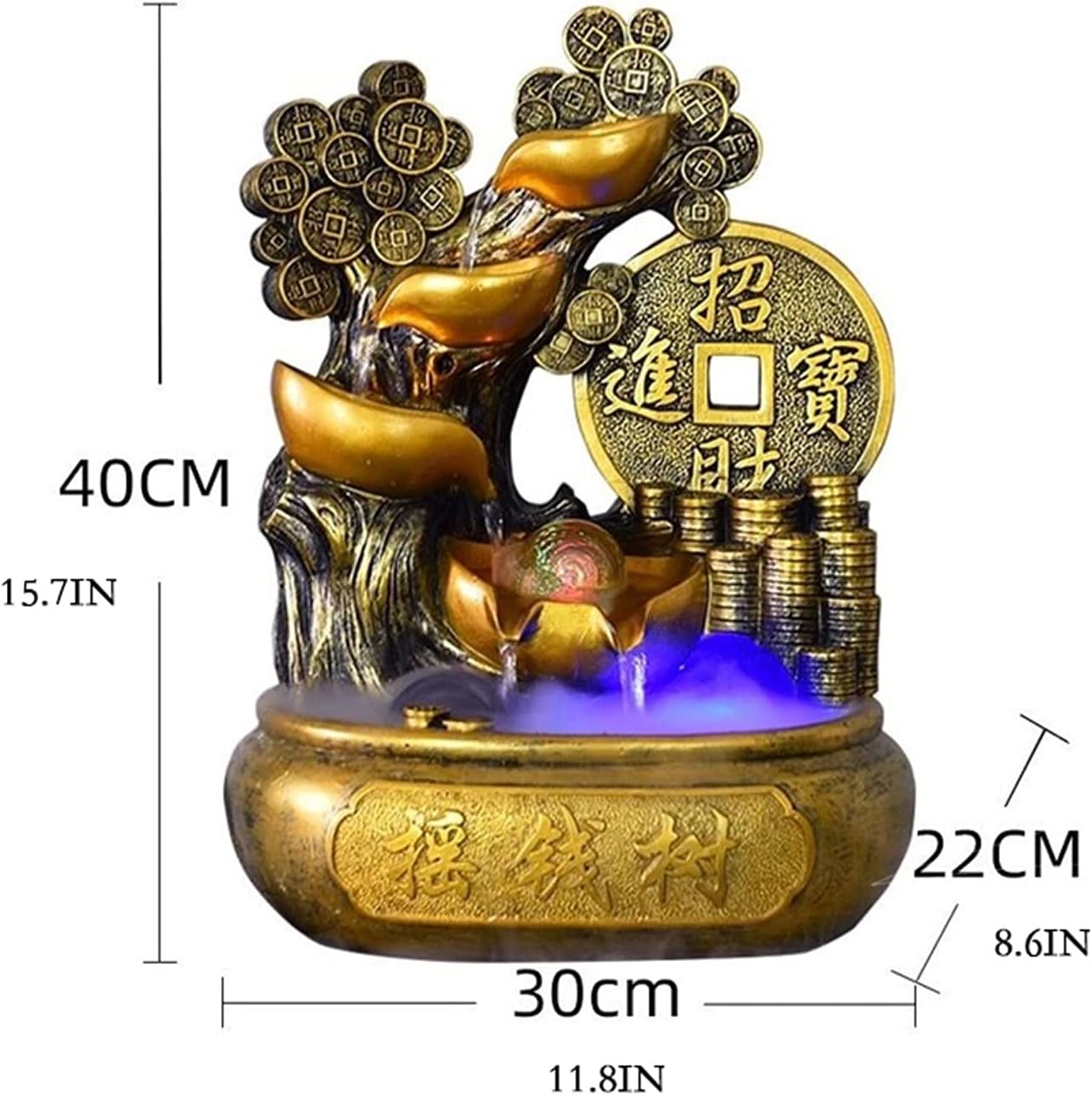 Indoor Tabletop Fountains Money Tree Water Fountain Decoration Office Lucky Feng Shui Wheel Desktop Fountain - for Home Office Bedroom Decoration Decoration Meditation Fountain