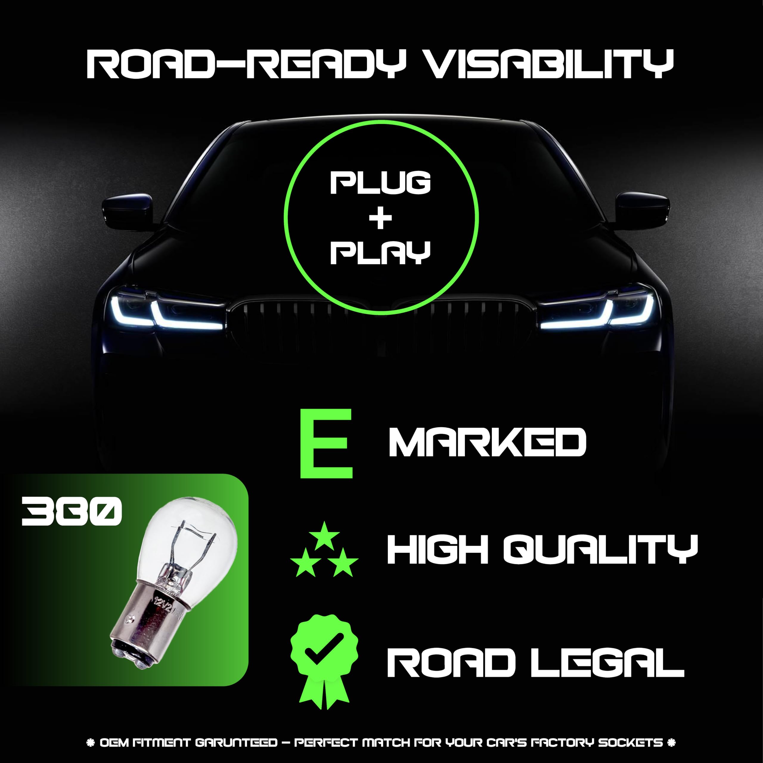 WAXACAR Vehicle Light Bulbs, Multi-Purpose for Tail, Brake, Fog, Indicator, Reverse Lights, 10 Pack, Universal Fit, Halogen, 21W, Compatible with Car, Van, Trailer, Truck, Bike (380 (10 Pack)) — view 3