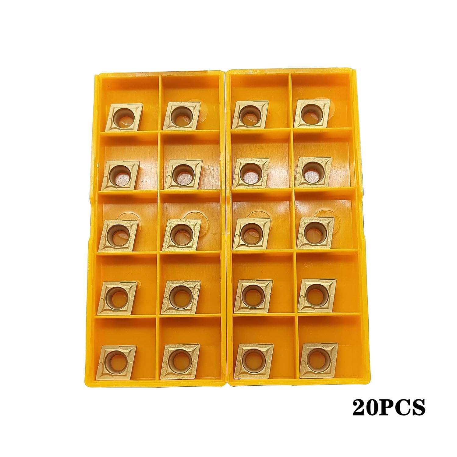 Lot de 20 inserts rotatifs CCMT09T304/CCMT32.51 en carbure de tungstène CCMT - Multicouches - Pour porte-outils rotatifs et barres de forage - CCMT09T304