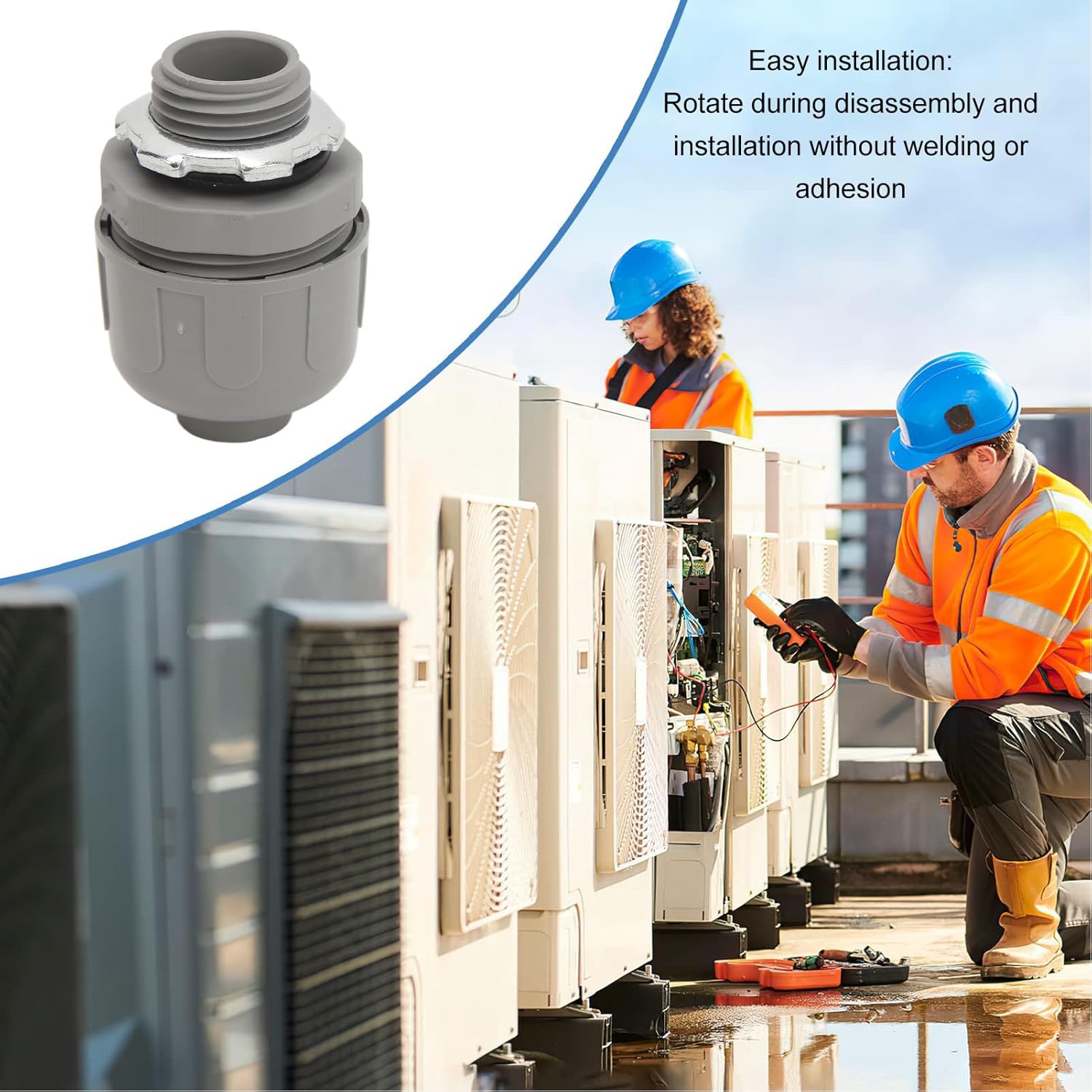 PVC Liquid Tight Connector, 1/2in, 120 Pieces, Easy Installation, Suitable for Mechanical Tools and Marine Equipment