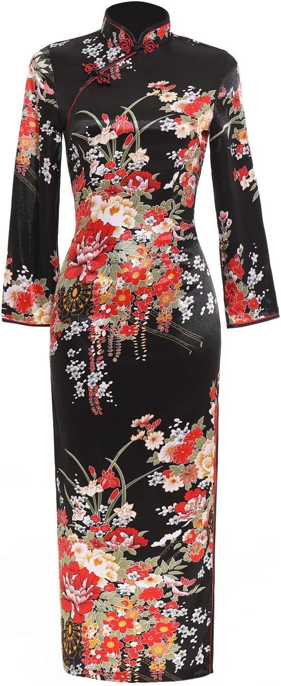 Shanghai Story Chinese Traditional Dress Long Cheongsam Long Sleeve Qipao