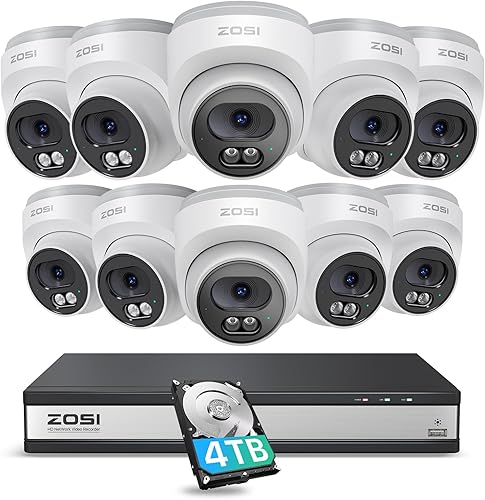 Miniatura 12 de ZOSI C220 16CH 4K PoE Sistema de Cámara de Seguridad para el Hogar, NVR de 16 canales de 8MP 4K con HDD de 4TB para grabación 24/7, 12 x cámaras IP