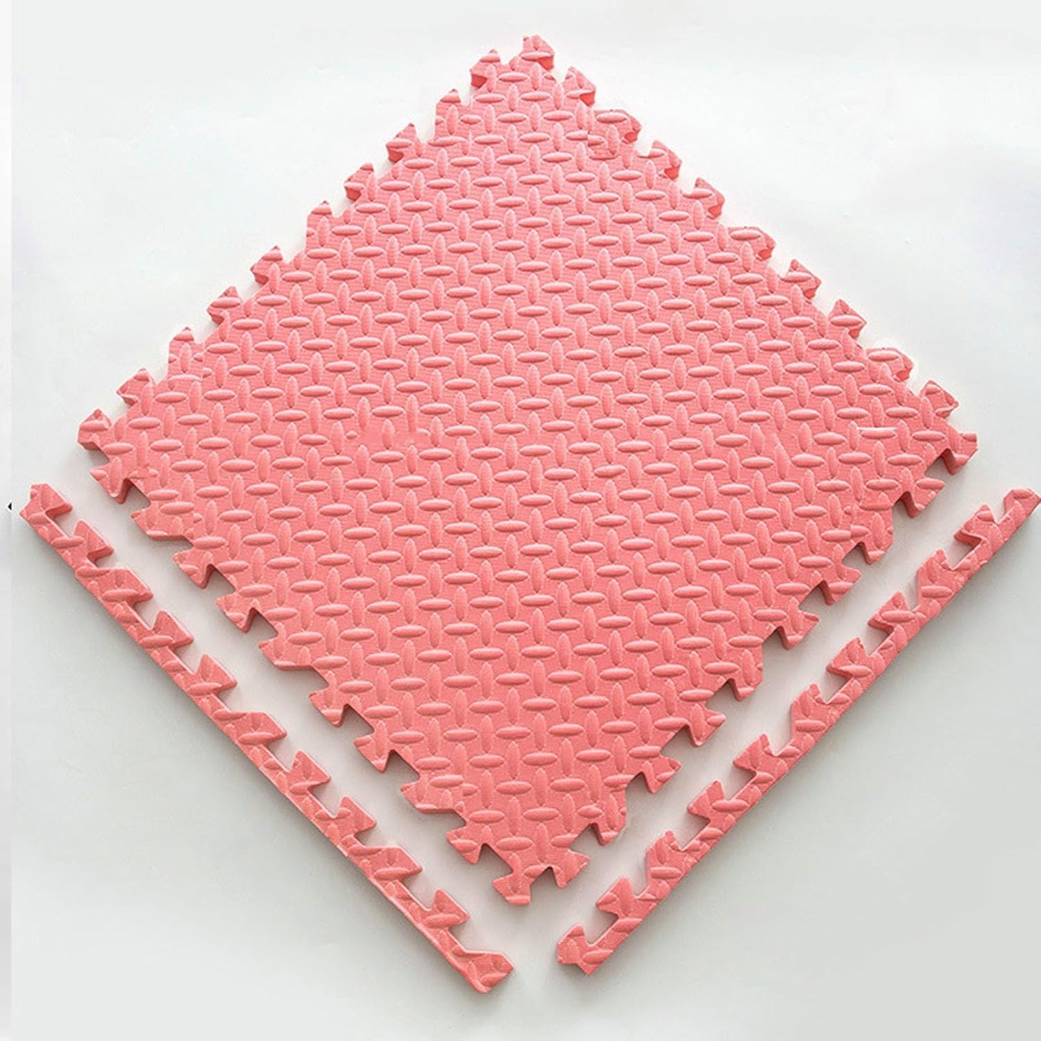 2.5cm Thickned Interlocking Playmats Floor Gyms Puzzles Foam Mat，Easy DIY Installation Crawling Mat(Watermelon Red,30x30x2.5cm)