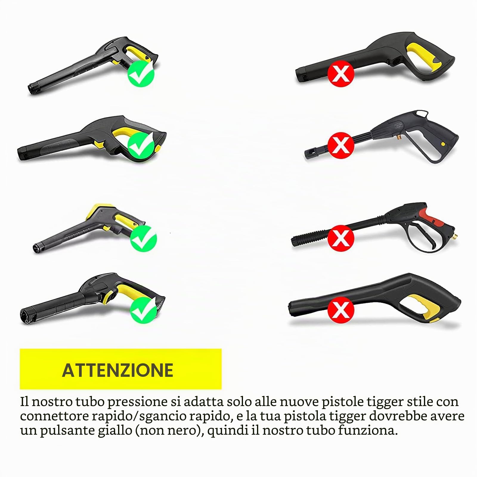 Monave 10m Tubo Compatible con Karcher K2 K3 K4 K5 K7 Idropulitrice, Tubo Flessibile ad Alta Pressione Accessori per Idropulitrici 180Bar Quick Connect