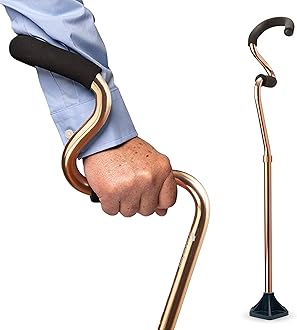 STRONGARMComfort Cane + Self Standing Lightweight Adjustable Walking Cane + Stabilizes Wrist & Provides Extra Support & Stability + Ergonomic Forearm Grip + Canes for Men & Women