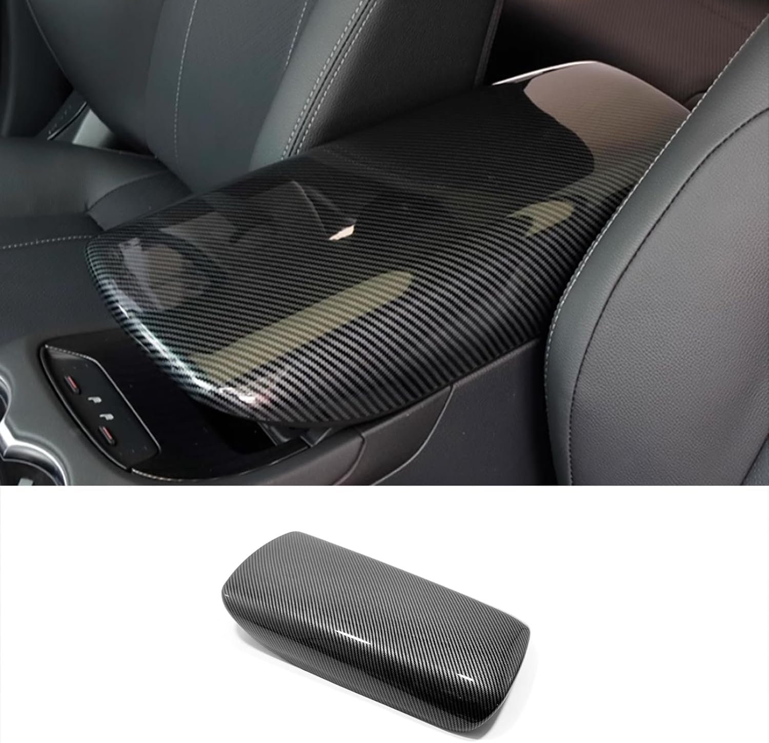 Car Accessories Fit for Toyota VENZA 2021 2022 2023 2024 Armrest Box Cover Trim Center Console Protector Cap (Carbon Fiber) 1PC ABS