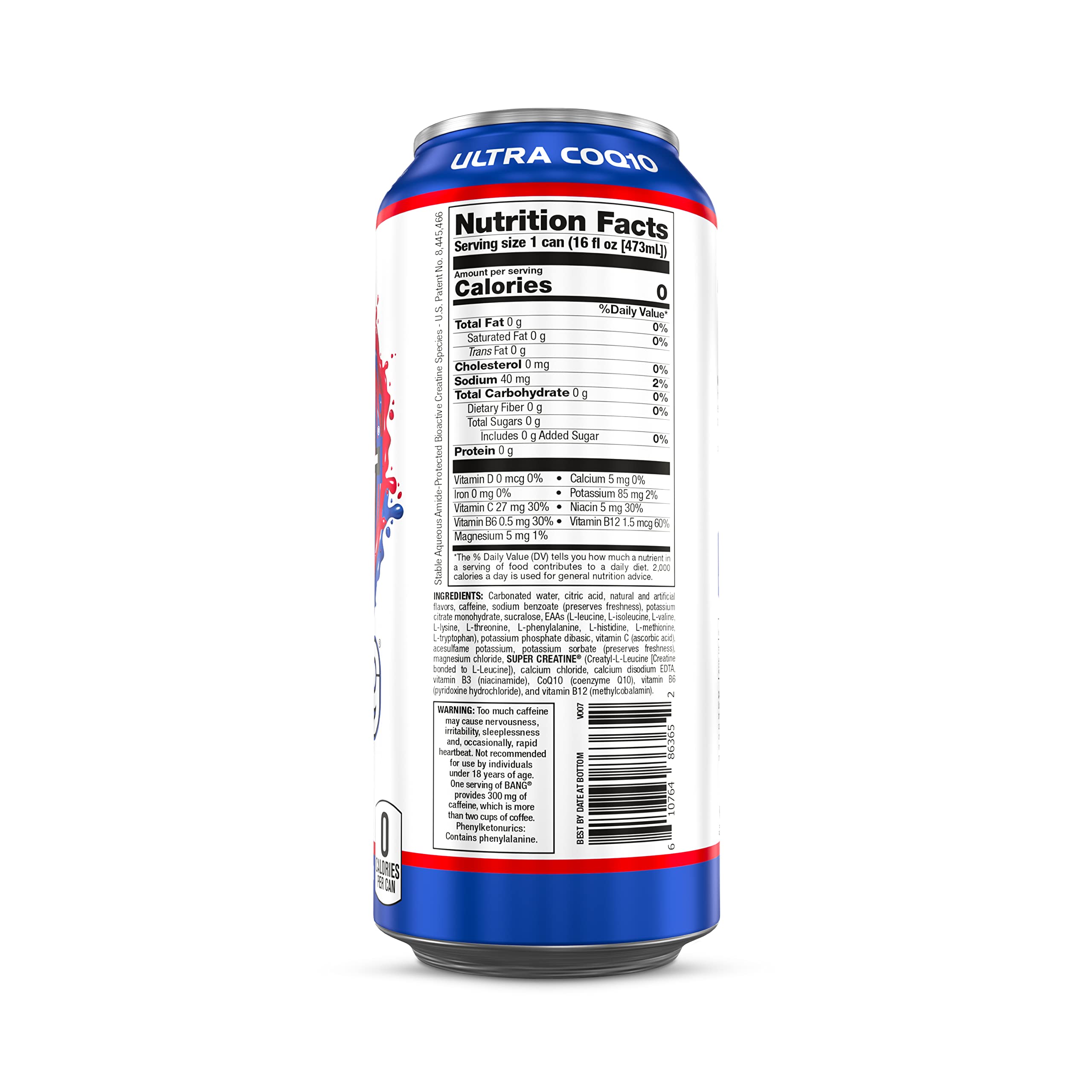 Bang Star Blast Energy Drink, 0 Calories, Sugar Free with Super Creatine,  16 Fl Oz (Pack of 12)