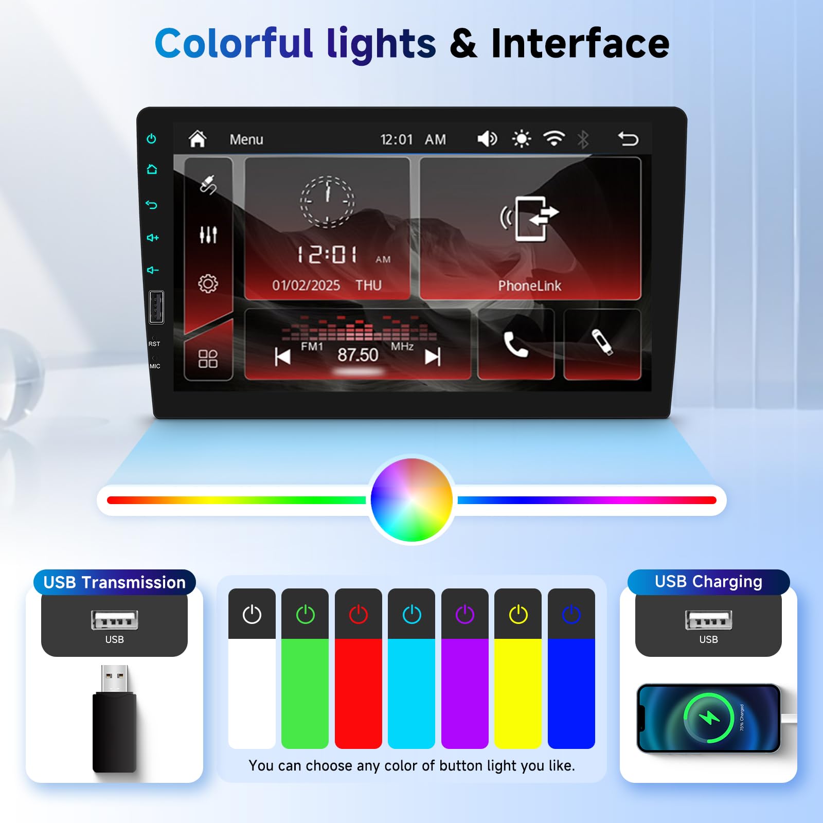 VECHTEL Autoradio 1 Din avec Carplay Android Auto sans Fil, 9 Pouces IPS HD Écran Tactile Poste Radio Voiture Soutien Bluetooth Radio AM/FM/RDS EQ USB Mirror Link SWC MIC Caméra de Recul