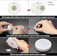Vista 8 de Mlambert Paquete de 4 luces LED de noche con sensor de movimiento, luces inalámbricas con imán adhesivo con batería, iluminación segura para Blanco