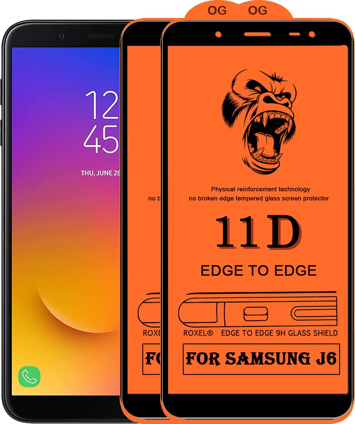 Edge to Edge Tempered Glass For Samsung Galaxy J6 with Full Screen Protection (Pack Of 2)-picture-17