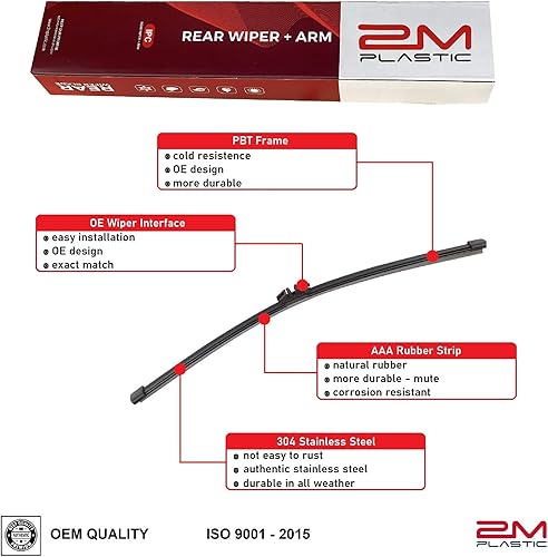 Miniatura 2 de Brazo y cuchilla del limpiaparabrisas trasero para VOLVO XC90 2016 2017 2018 32219752 calidad OEM 2M PLASTIC