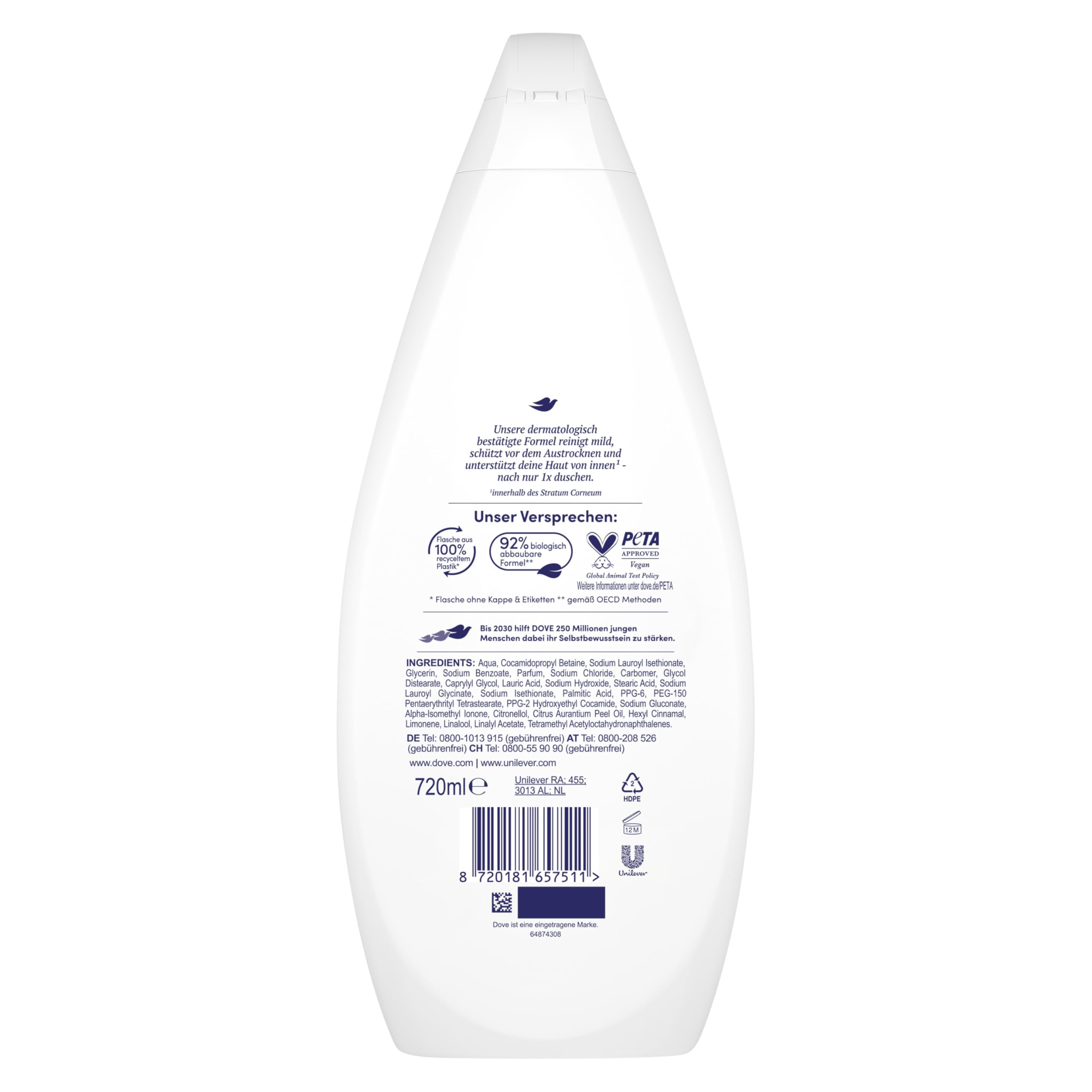 Dove Pflegedusche Samt-Weich 720ml (Packung mit 2) – Ansicht 3