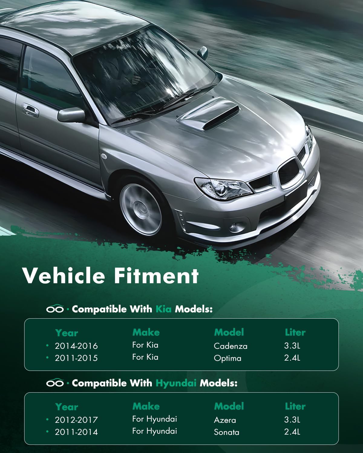 SCITOO Engine Cooling Radiator Compatible with 2011-2014 for Hyundai for Sonata 2.4L 2011-2015 for Kia for Optima 2.4L 2012-2017 for Hyundai for Azera 3.3L Replace#13191