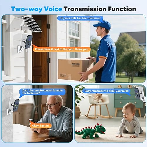 Miniatura 4 de Cámaras WiFi 2.45G para seguridad en el hogar con panel solar, cámara de seguridad magnética de 180 inalámbrica, sin tarifa mensual, detección de
