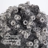 Vista 5 de Yinmei Baibian Extensión de cabello afro con cordón para coleta de caballo con cordón para mujeres negras, moño rizado, ondulado, corto, mini afro