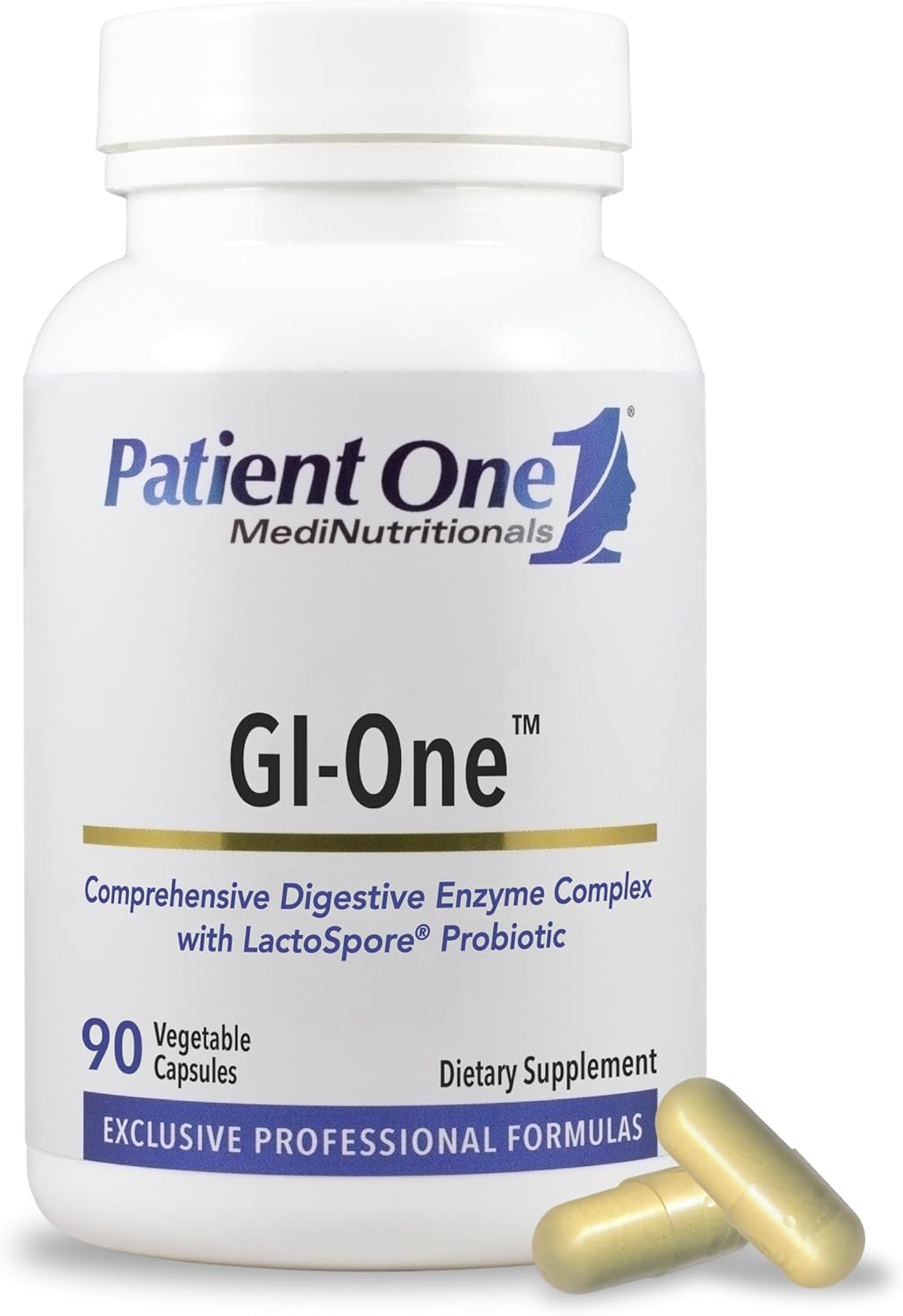 Patient One GI-One | Supplement to Support Food Metabolism and Nutrient Absorption* | with Digestive Enzyme Complex and More | 90 Capsules