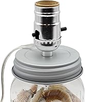 Vista 4 de Creative Hobbies Kit de fabricación de lámparas de tarro de masón para bricolaje, tapa y enchufe de color plateado, ideal para conversión