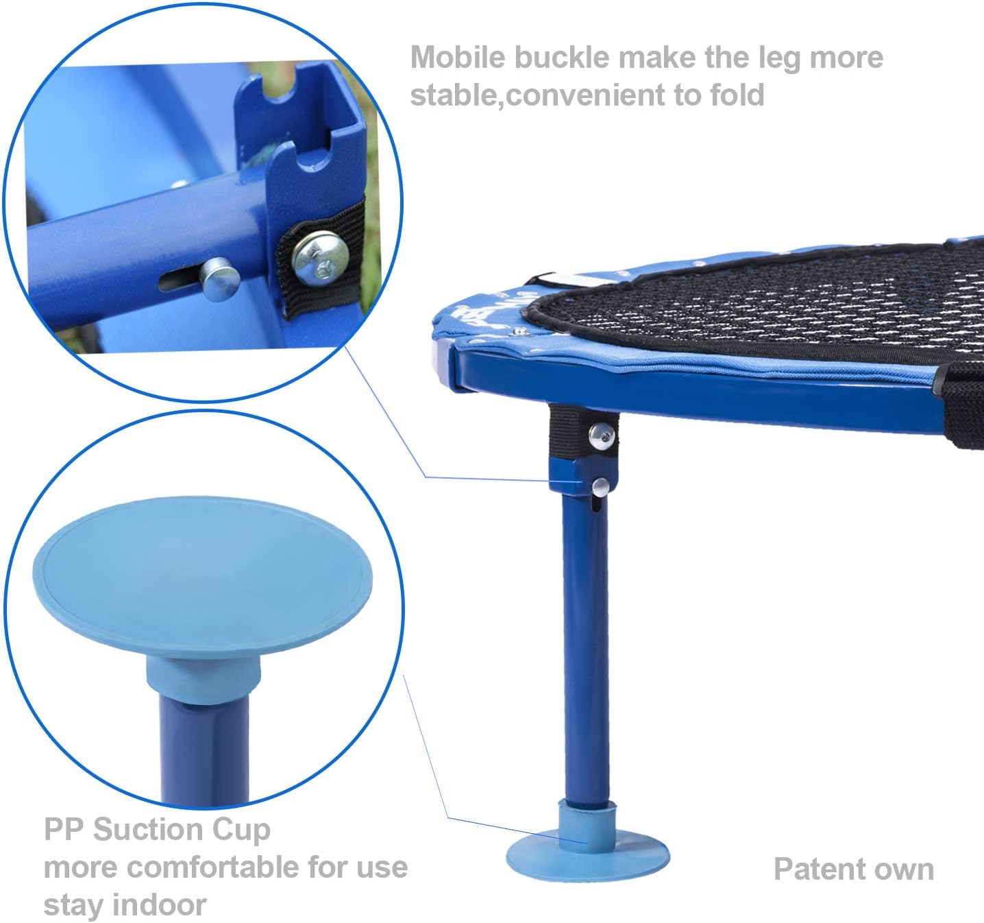 JOGENMAX Fully Foldable Outdoor Game Set, Includes 3 Balls , Drawstring Bag, Suitable for Play on The Lawn, Yard, Beach, or Park. (Blue)