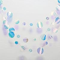 Vista 3 de Cheerland Guirnaldas circulares iridiscentes bajo el mar, decoraciones holográficas para fiesta del océano, serpentinas colgantes para sirena