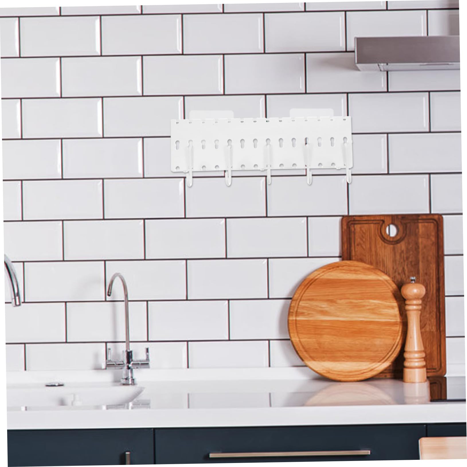 BRIGHTFUFU Space-Saving Wall Mount Shelf Pegboard Storage Rack Bedroom Kitchen Bathroom 1 Set of Hooks