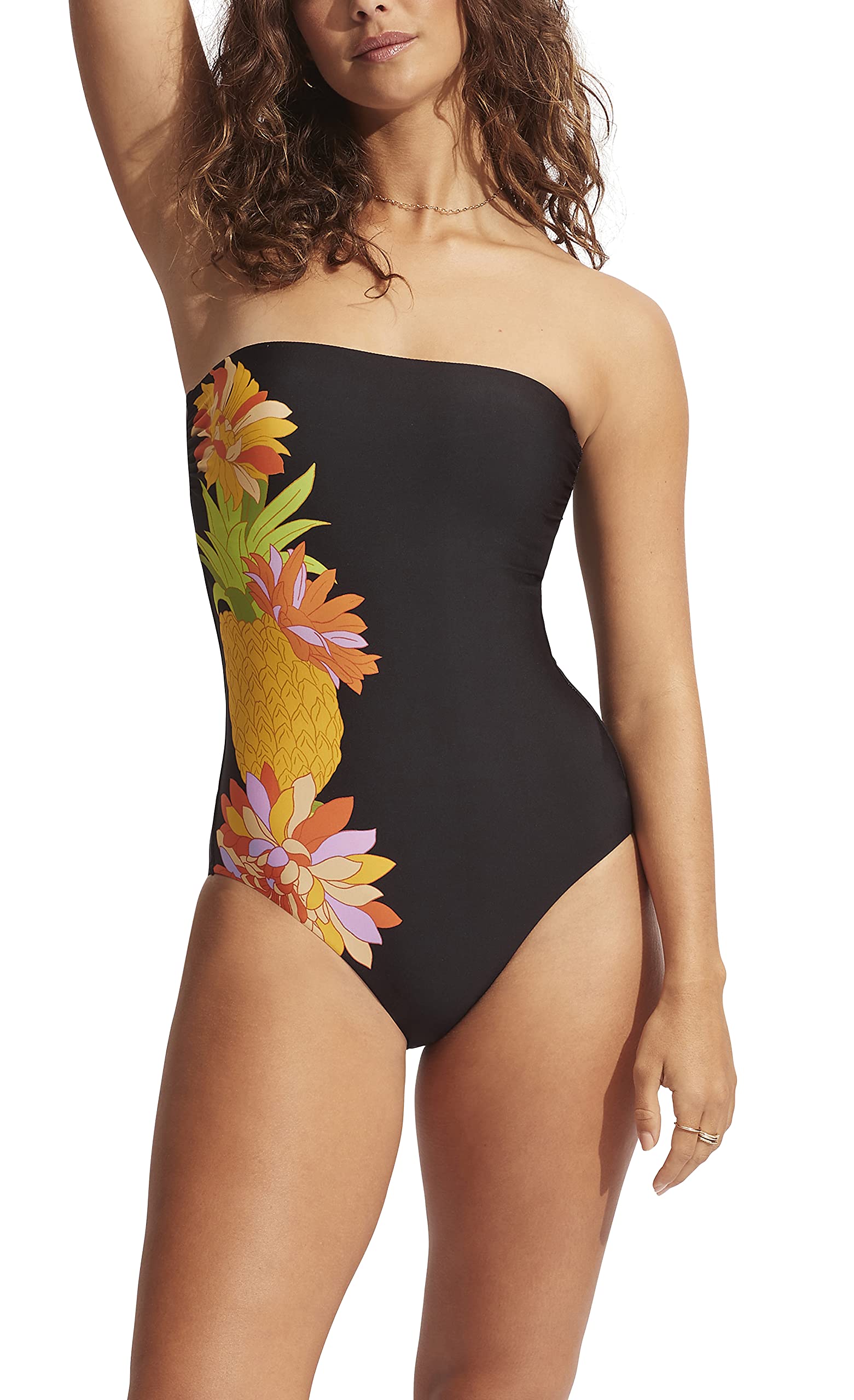 SeafollyWomen's Standard Bandeau One Piece Swimsuit with High Cut Leg