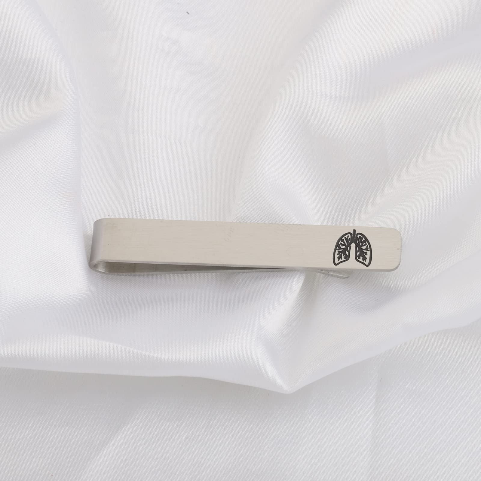 BAUNA Anatomical Medical Pulmonary Lung Tie Clip RT Pulmonologist Doctor Engraved Tie Bar Medical Gifts for Men (Lung Tie Clip)