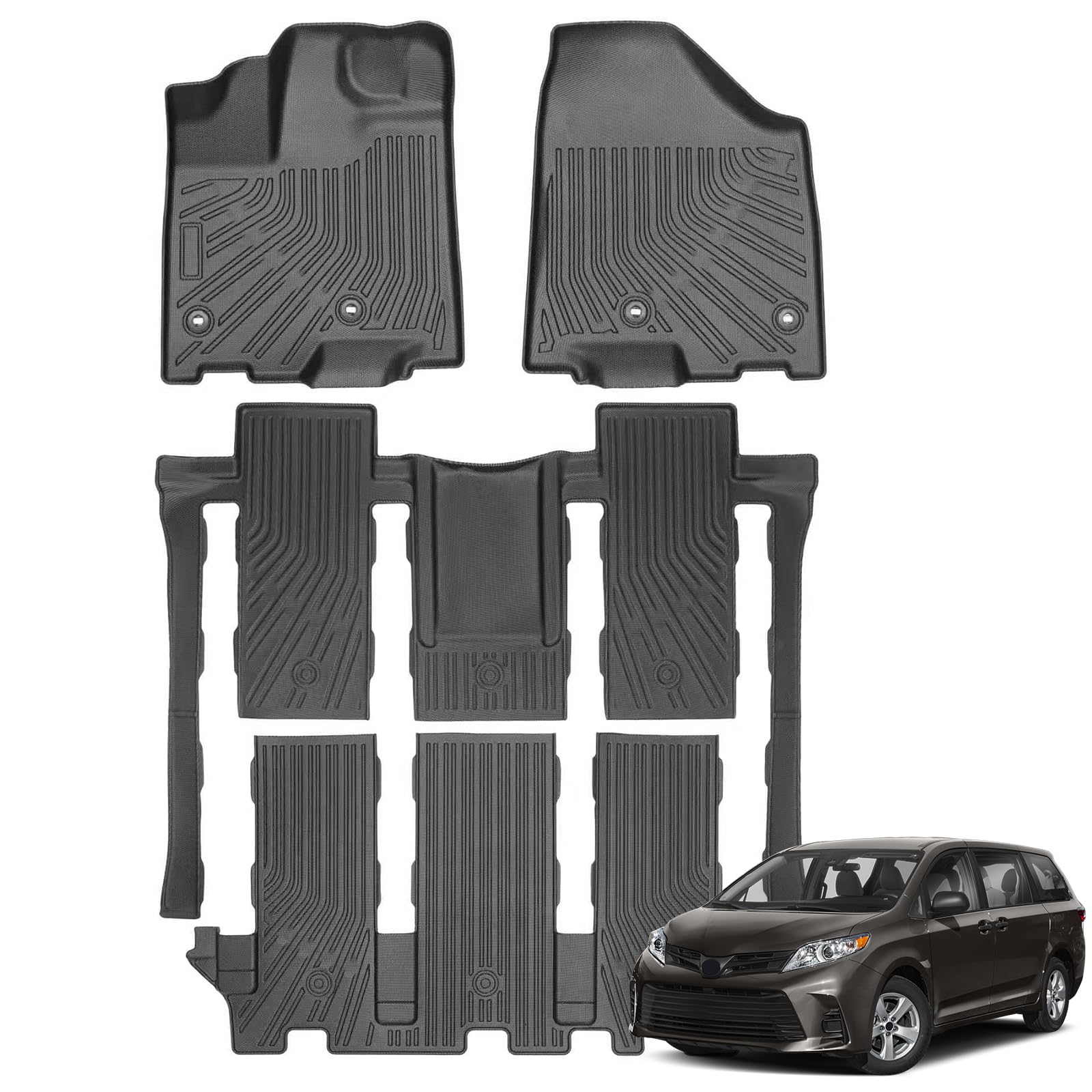 Photo 1 of Floor Mats for 2013-2020 Toyota Sienna 7 Seats (Include Limited & Premium)