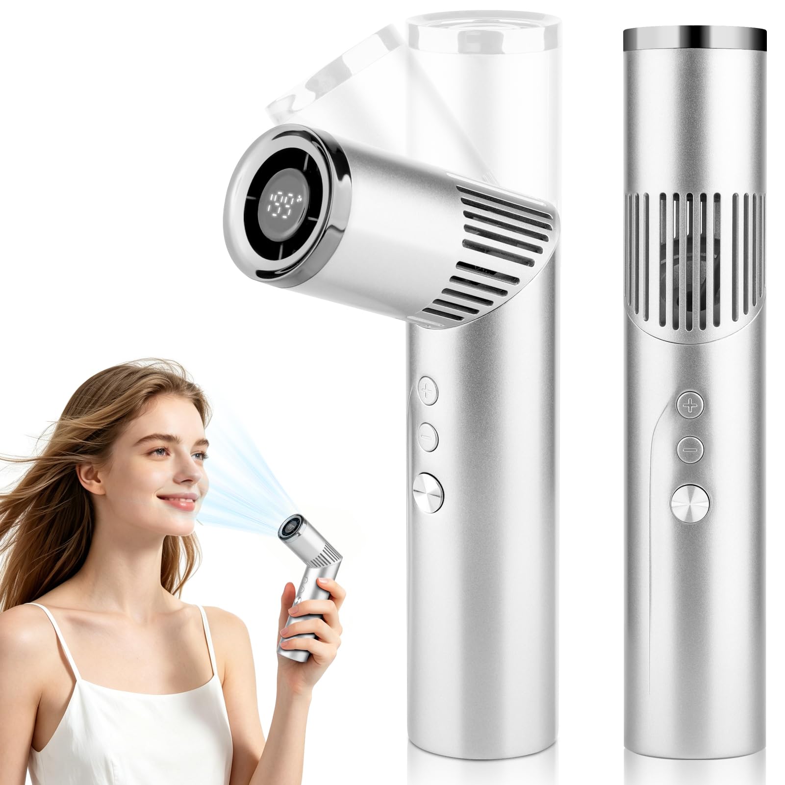 Mini ventilateur turbo portable contre la chaleur avec affichage et vitesses 1-199