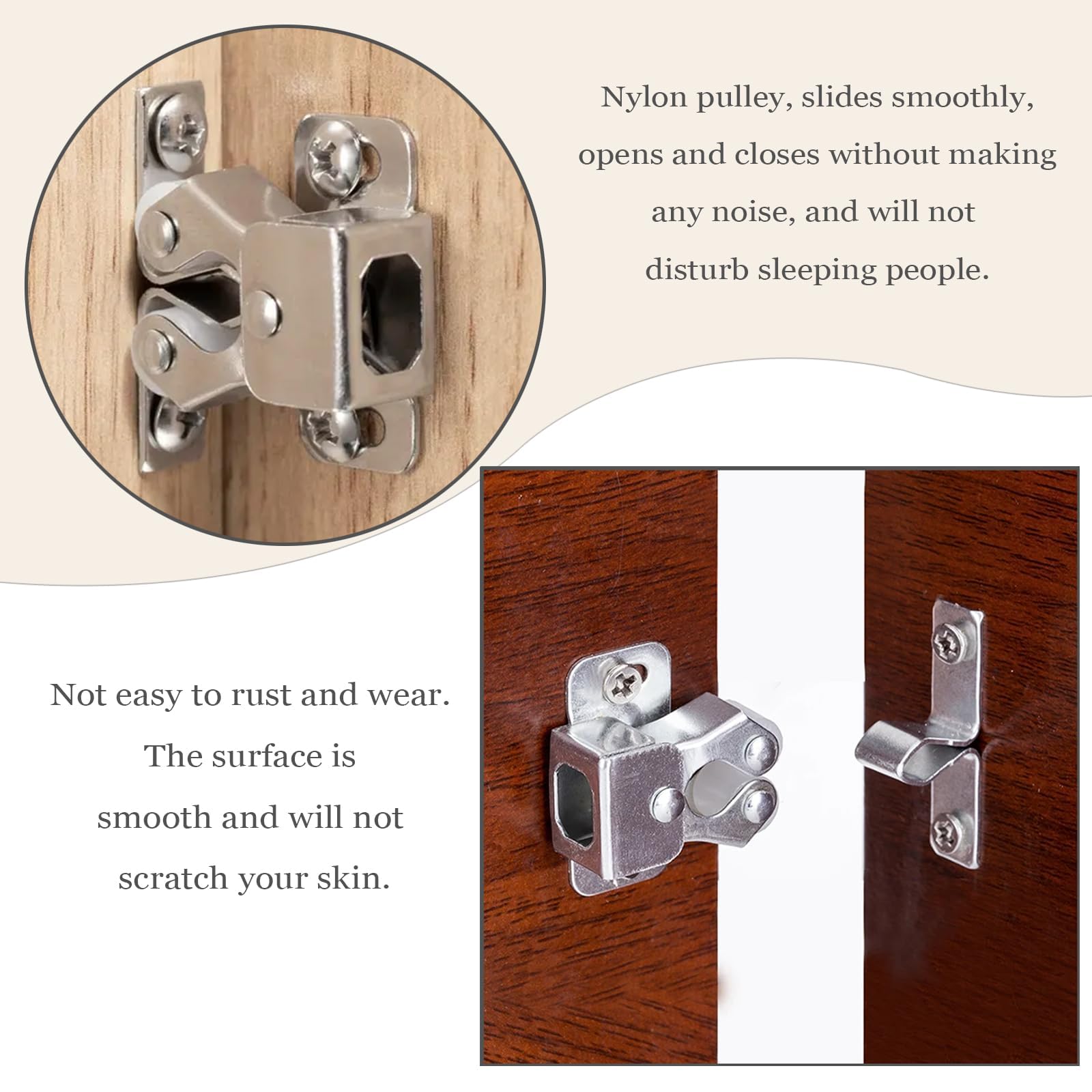 Lot De 12 Loquets De Porte à Double Rouleau Avec Vis Pour