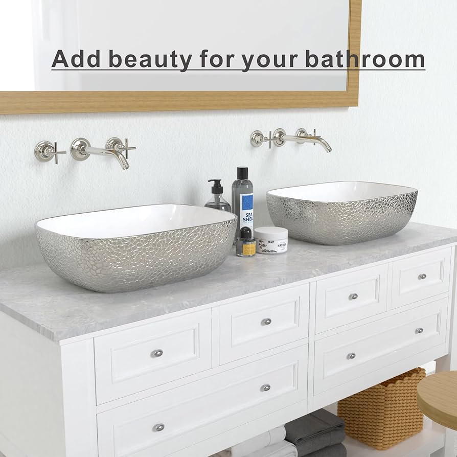 J-FAMILY 18.3'' x 13'' Bathroom Vessel Sink Leopard Texture