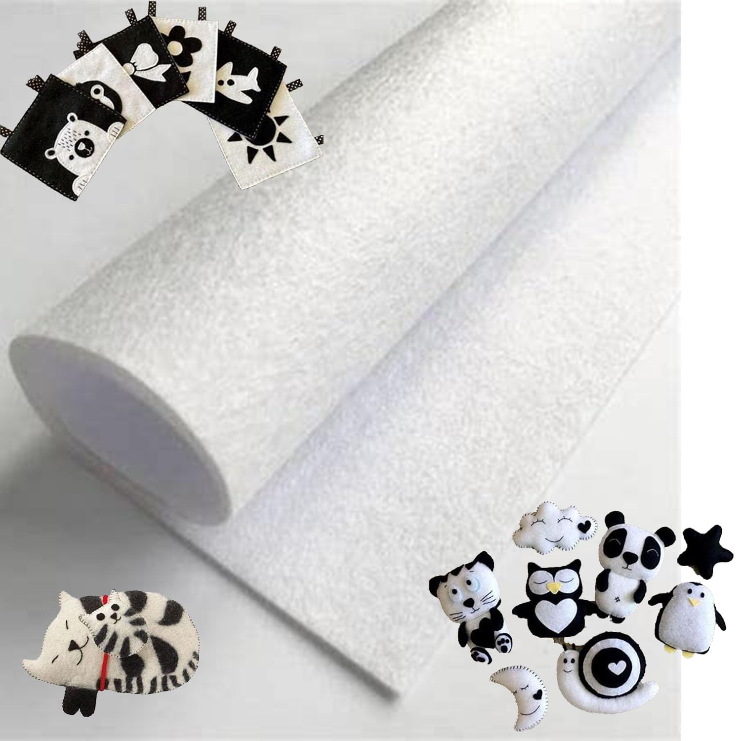 CANVASS® 20 pcs Non Woven Felt Fabric 1mm Thickness Polyester Cloth Felts DIY Bundle for Sewing Dolls Crafts20x30 cm A4 (White), Solid