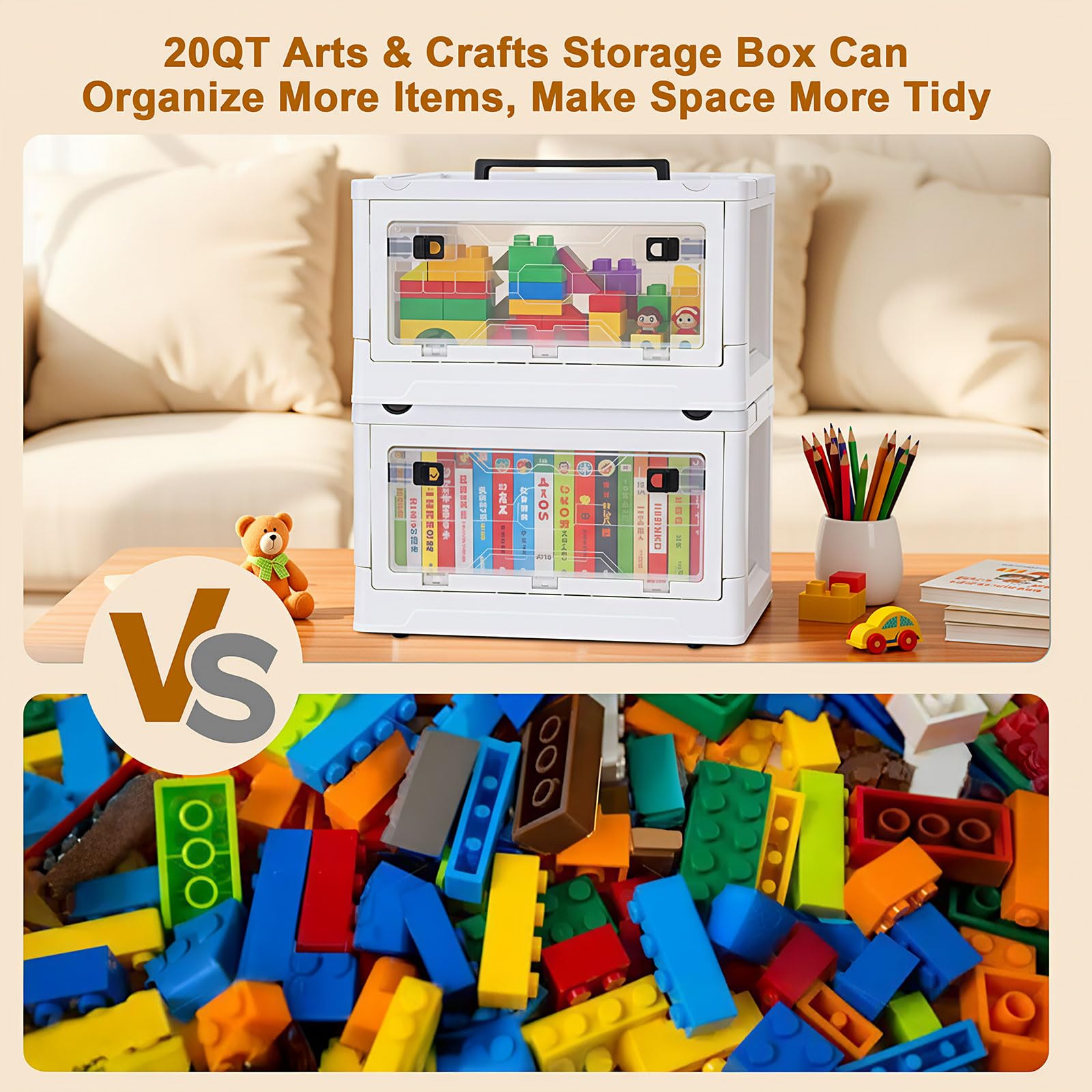 Amazon.com: ANYPROLUS 20 QT Storage Bins with Lids, Craft storage