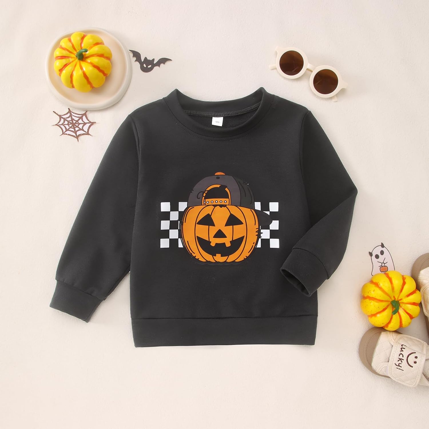 KEKEMI Halloween Sweatshirt for Toddler Boys Pumpkin Dude Sweatshirts Spooky Season Outfit Retro Long Sleeve Shirt Fall Tops - Image 5