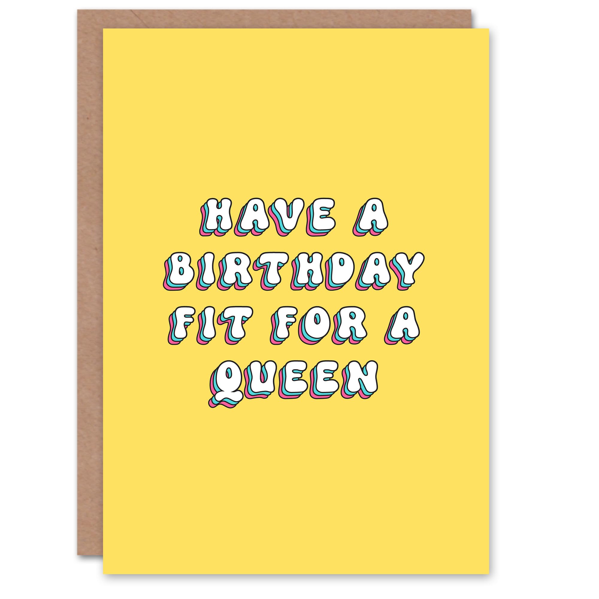 Artery8 Birthday Card Day Fit For a Queen For Her Gran Sister Niece Daughter Wife Woman Greeting Card