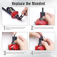 Vista 4 de Mandril de herramienta de tuerca de remache 1/2-13 y 10 piezas de tuercas de remache, juego de herramientas de remache, juego de accesorios