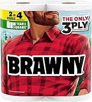 Vista 11 de Brawny Tear-A-Square - Toallas de papel cuadradas de 3 capas, 8 rollos triples = 24 rollos regulares, fuertes, absorbentes y duraderas con 3 tamaños