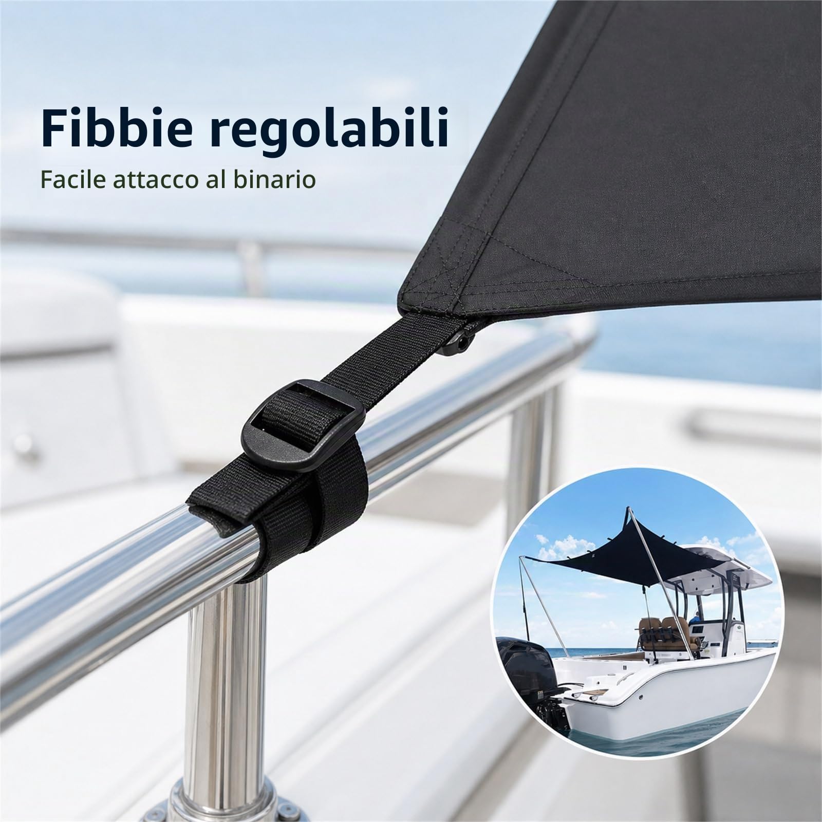 Estensione Tendalino A T,Tendalino per Prua,T Top Parasole per Barca,Tendalino Parasole per Gommone,Resistente Ai Raggi UV,per Yachts,Motoscafi E Barche da Pesca