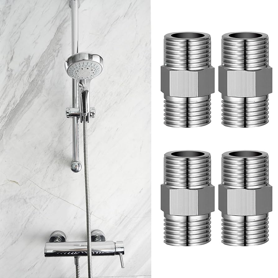 2 Pcs Shower Adapter, Shower Hose Connector, Shower Head Extension