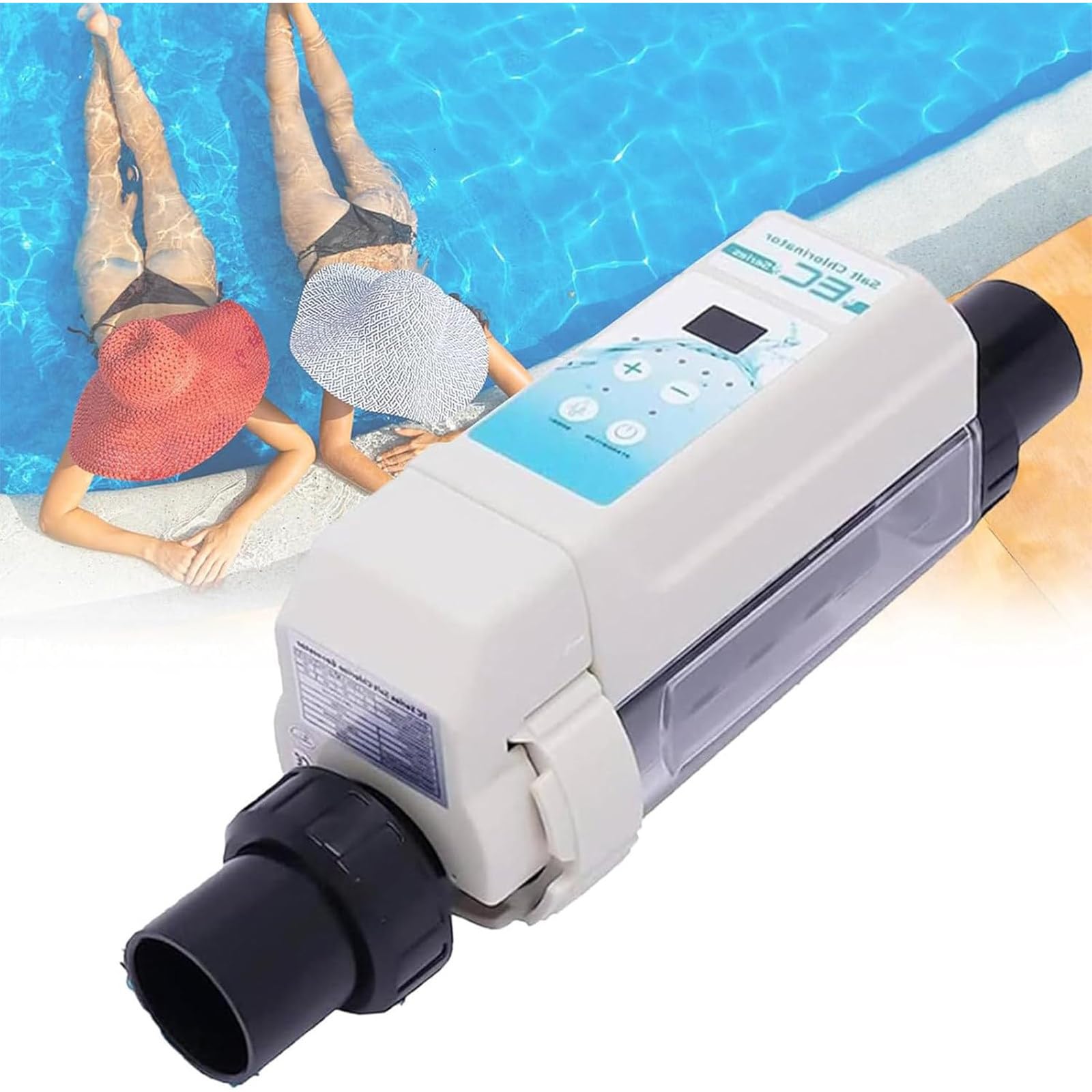 Électrolyseur Au Sel pour Piscine, Chlorateur Au Sel avec Indicateur De Salinité, Système pour Piscine Au Sel, 8/12/16/20 G/H EC20