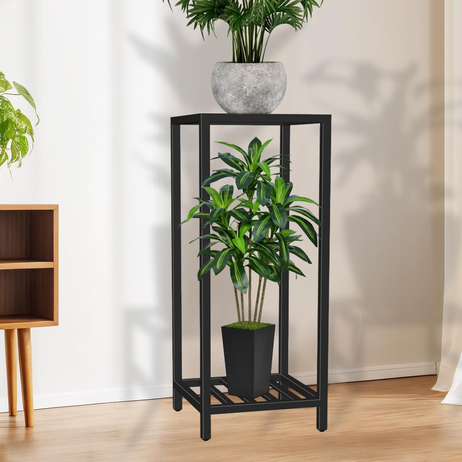 Plant Stand Indoor Outdoor, Heavy Duty Iron Pedestal Stands Metal Plant Stand for Indoor Outdoor, 30''H Tall Sturdy Planter Stand Display Plant Shelf for Patio, Living Room
