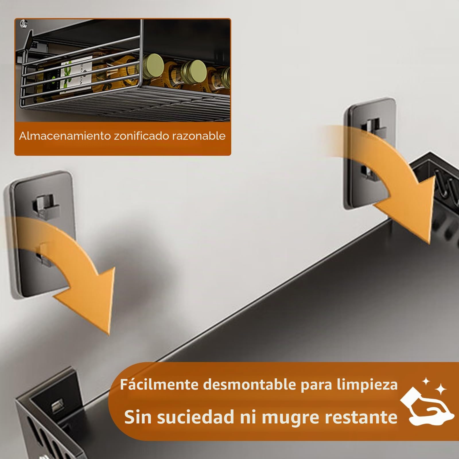 Soporte Microondas, Soporte para Microondas de Pared 2 Niveles con Cesta de Alambre Estanteria Microondas Cocina de Metal para Horno y Microondas