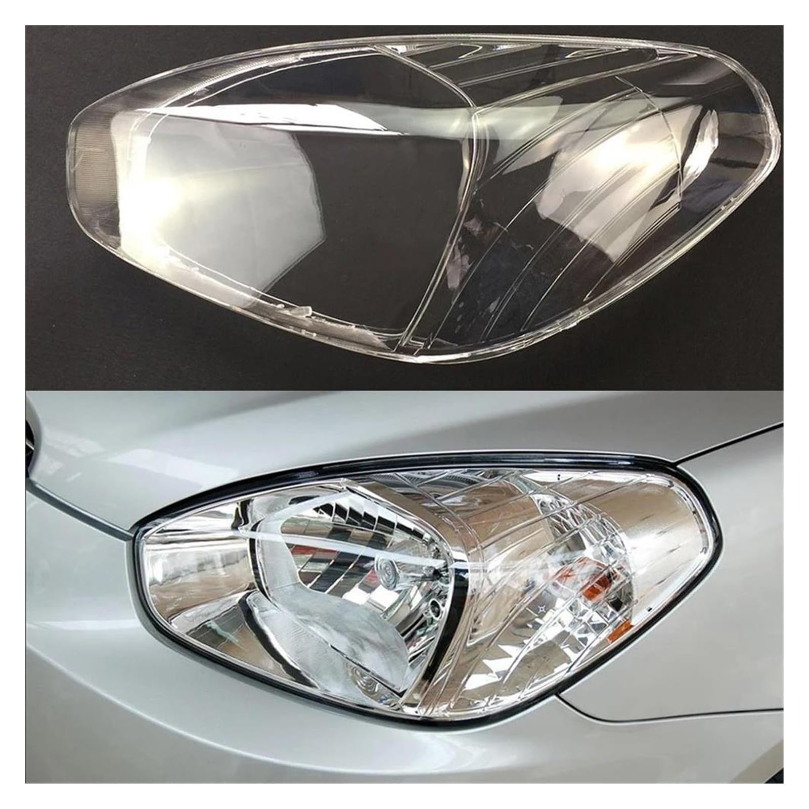 Coche Lámpara Cubierta Para Hyundai Para Accent 2006~2010 Cubierta Lámpara Faro Delantero Pantallas Lámpara Transparentes Carcasa Faros Lente Reemplazo Plexiglás(Izquierda)