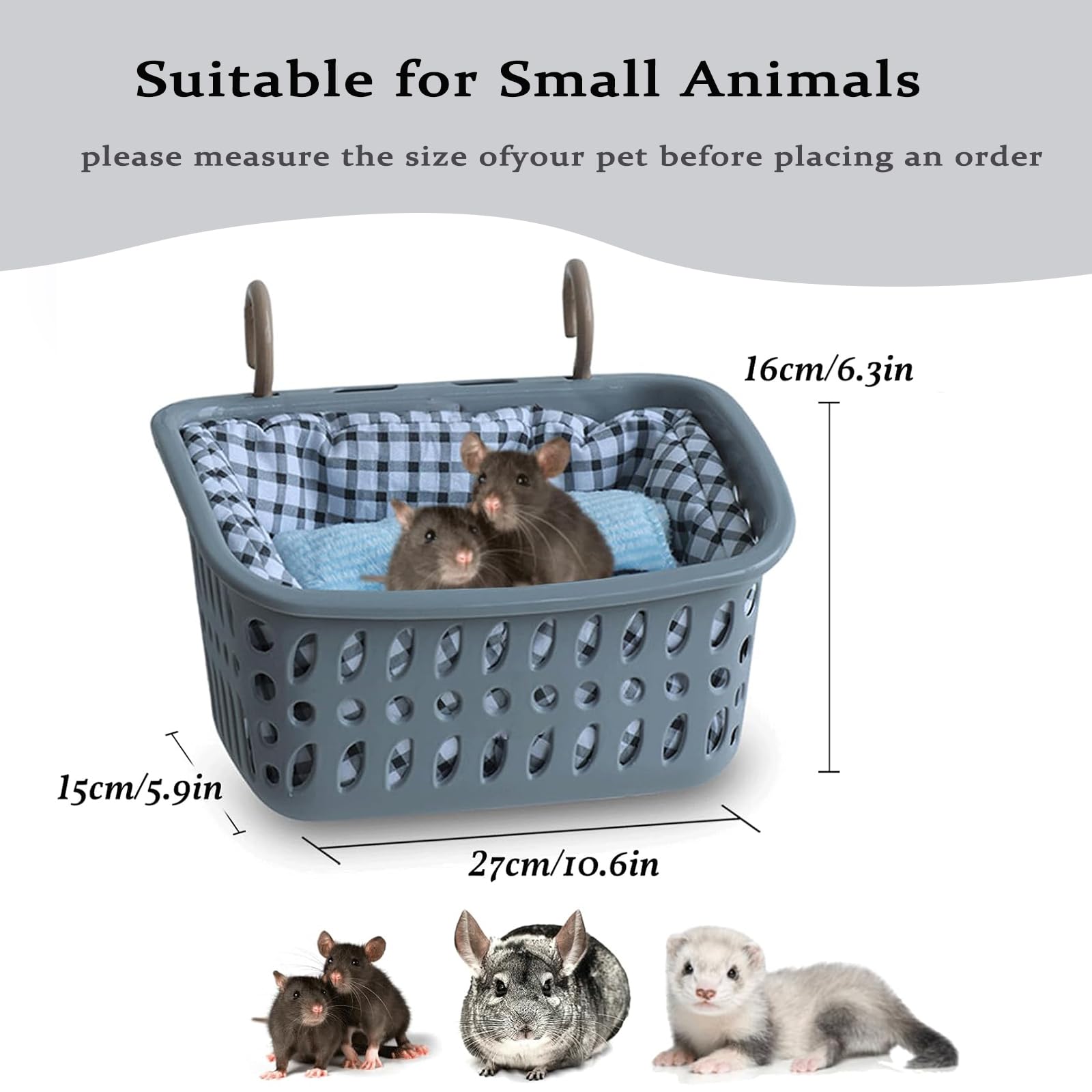 JWShang Ratten-Hängematte für Käfigspielzeug, kaufest, Kleintier-Hängekorb, Bett mit stabilen Haken, sicheres, gemütliches Haustier-Rattenkäfig-Zubehör für Meerschweinchen, Chinchilla, Zuckergleiter