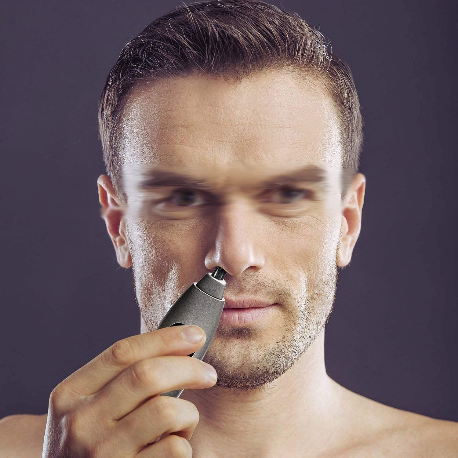 depilatore per il viso, Epilatore for naso portatile indolore for uomo, lame in acciaio inossidabile, motore silenzioso, funzionamento a batteria